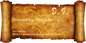 Doszpoly Ibolya névjegykártya