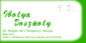 ibolya doszpoly business card